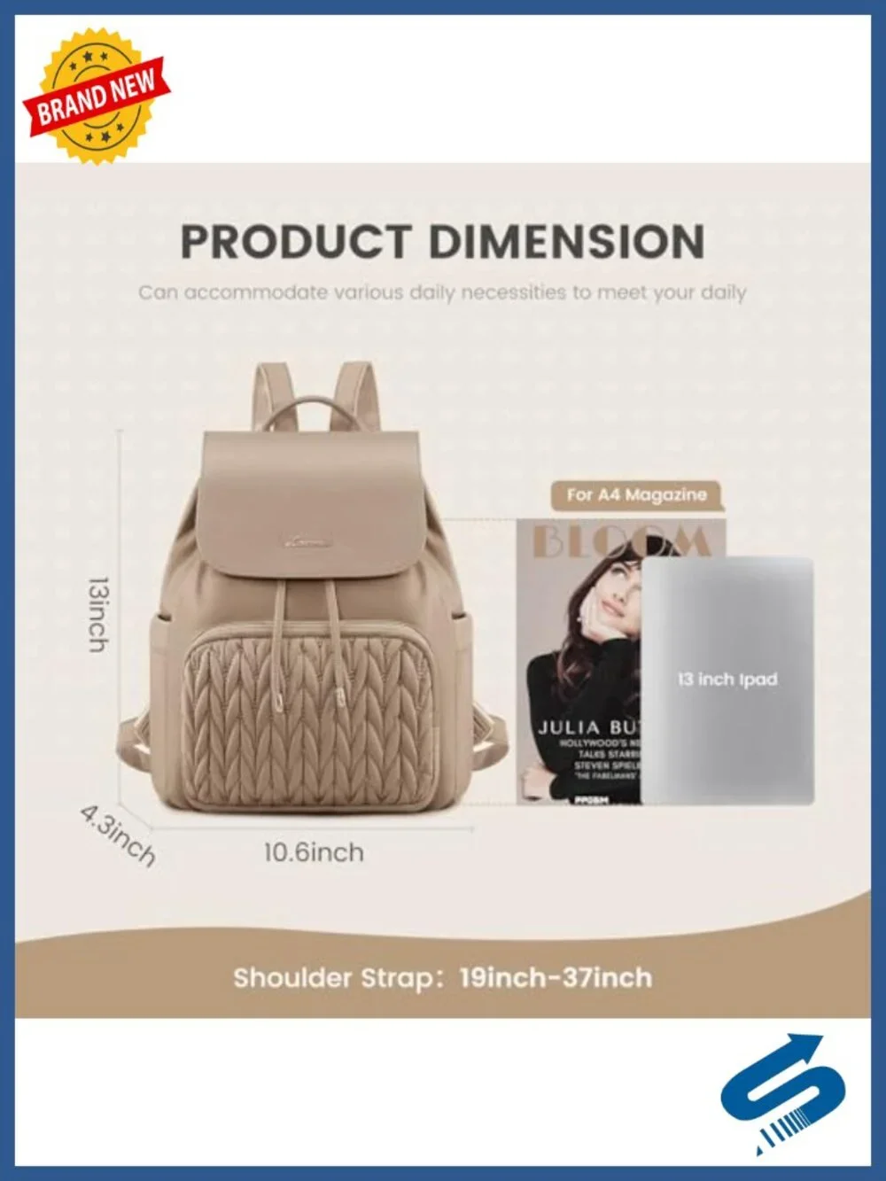 Mini Backpack Purse Women Quilted Water Resistant Polyester Lightweight
